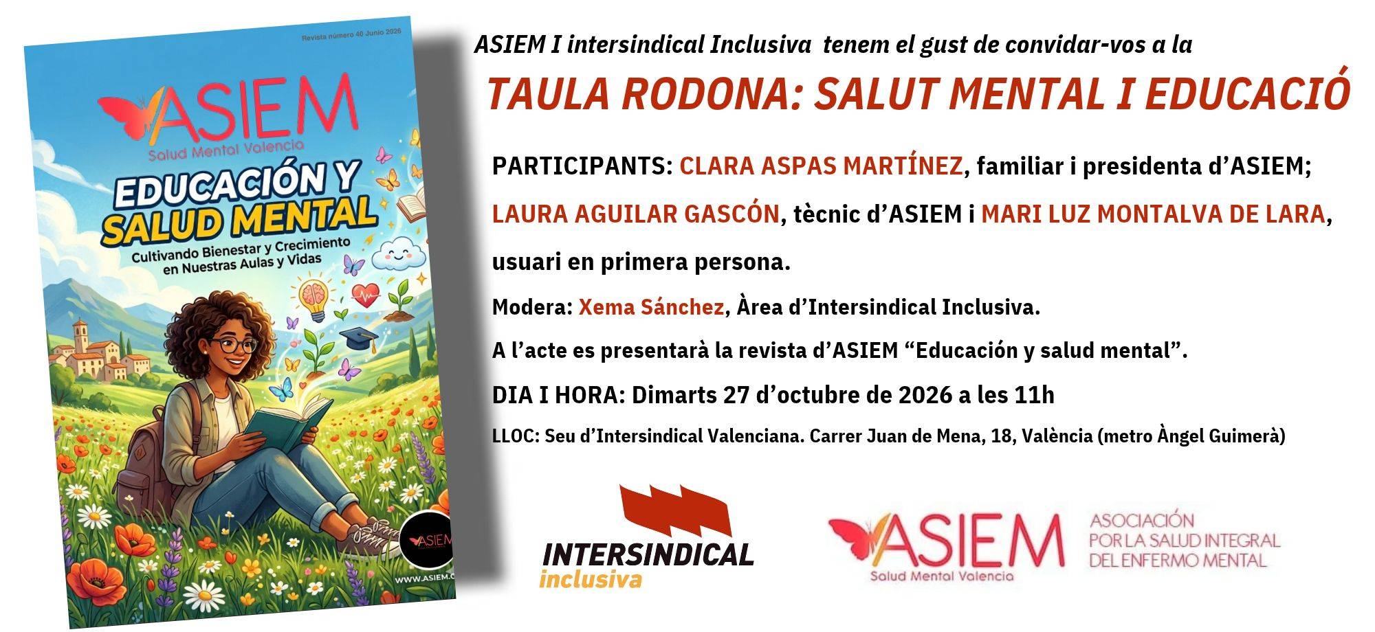 TAULA RODONA: SALUT MENTAL I EDUCACIÓ