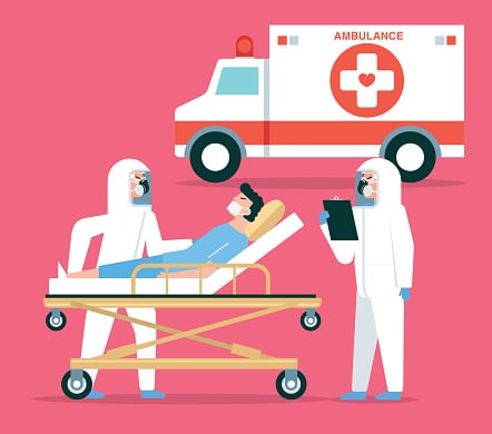 Emergency medical services or Rescue medical illustration stock